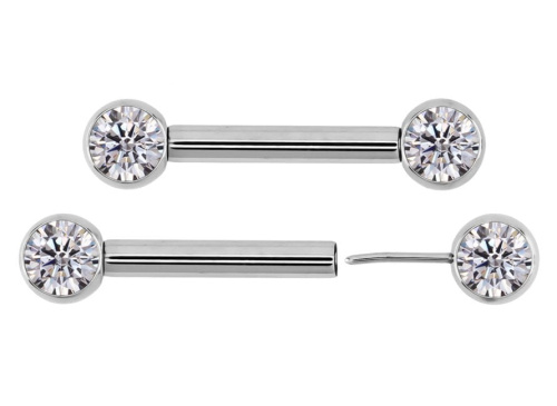 Штанга для пирсинга груди безрезьбовая Bright 1.6 мм (14 G)